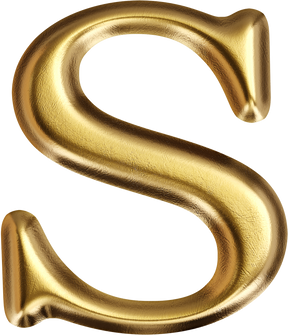 Gold Uppercase Letter S Illustration