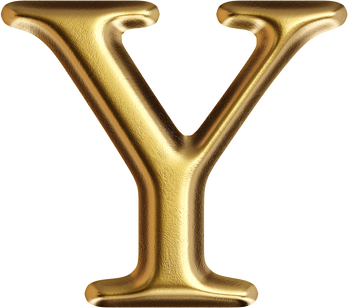 Letter Y Golden Font